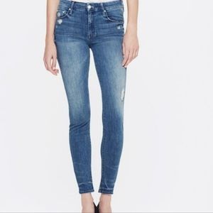 Mother The Looker Skinny Jeans with Raw Hem